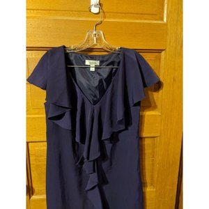 Dressbarn Size 6 Sheath Dress Purple Sleeveless Ruffles